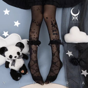 Yidhra - Nightingale and Rose - Elegant Lolita Stereo Flower Thin Tights - Image 16