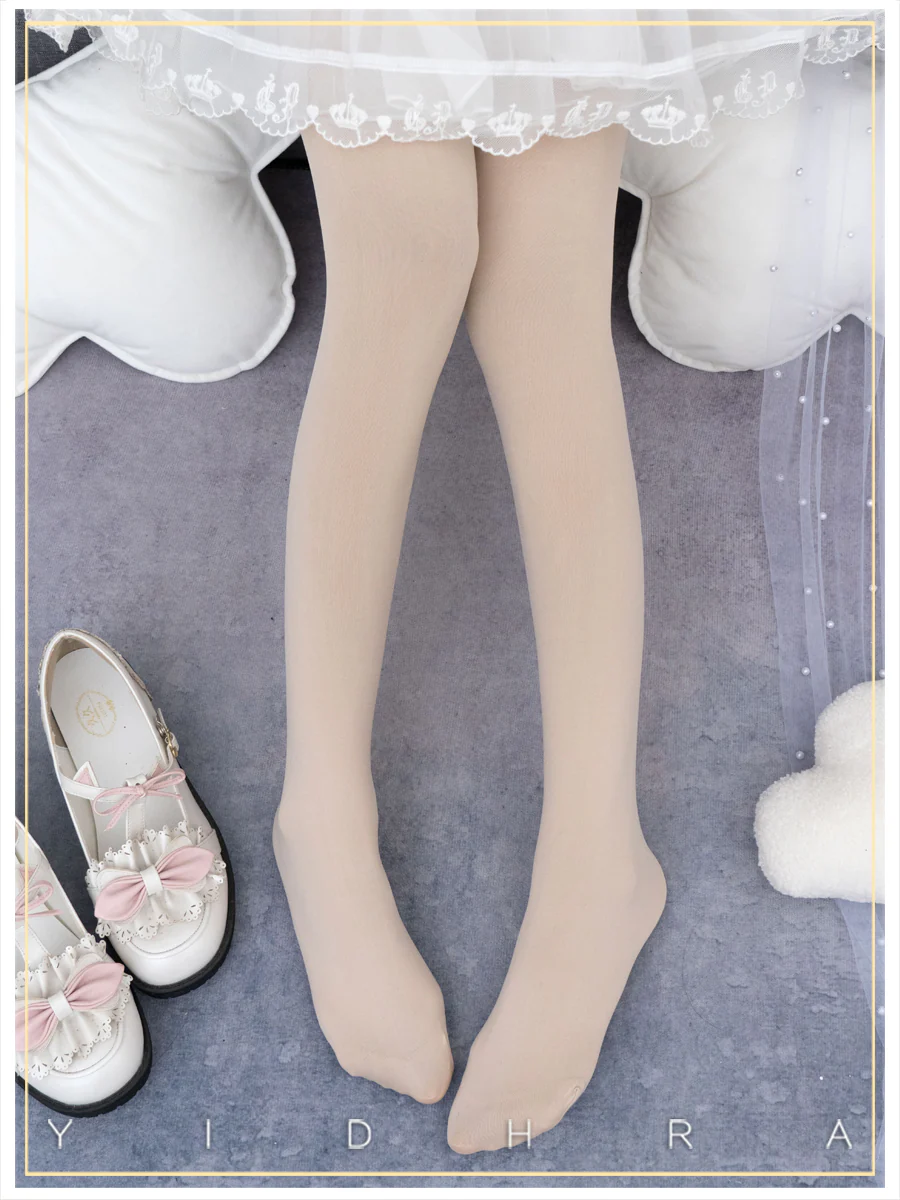 120D Daily Lolita Velvet Spring Leggings, Solid Color - Image 10
