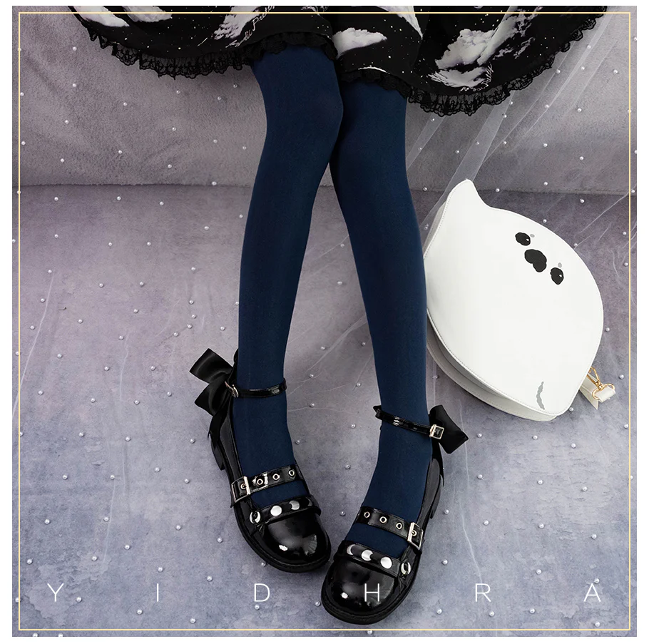 120D Daily Lolita Velvet Spring Leggings, Solid Color - Image 13