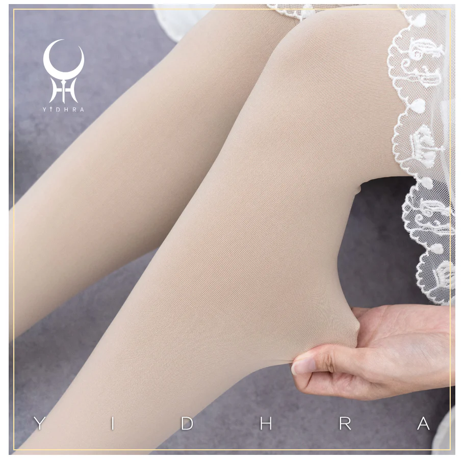 120D Daily Lolita Velvet Spring Leggings, Solid Color - Image 15