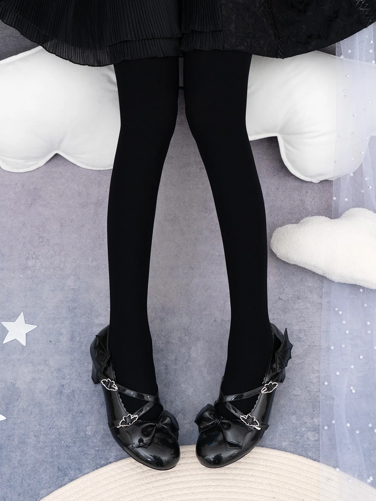 120D Daily Lolita Velvet Spring Leggings, Solid Color - Image 2