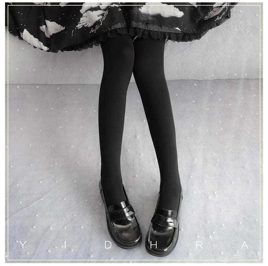 120D Daily Lolita Velvet Spring Leggings, Solid Color - Image 3