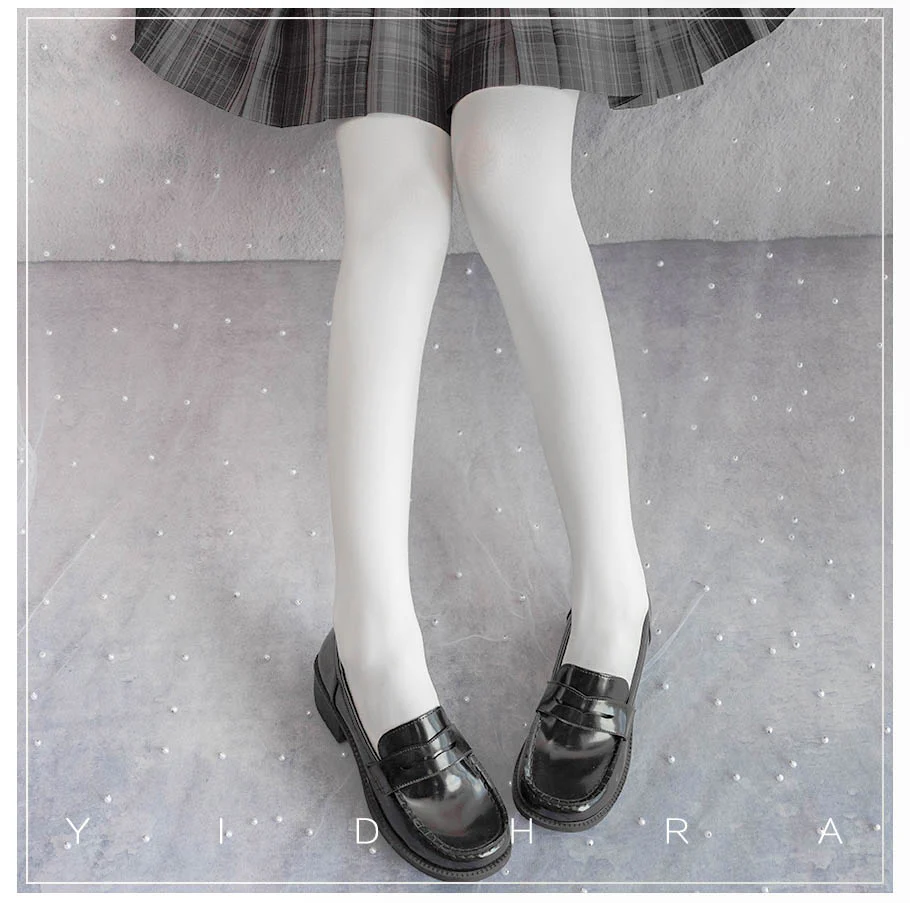 120D Daily Lolita Velvet Spring Leggings, Solid Color - Image 4