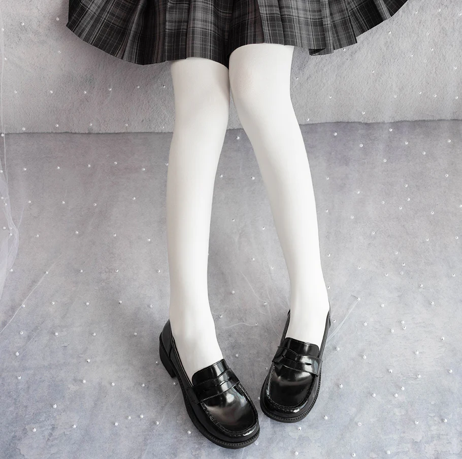 120D Daily Lolita Velvet Spring Leggings, Solid Color - Image 6