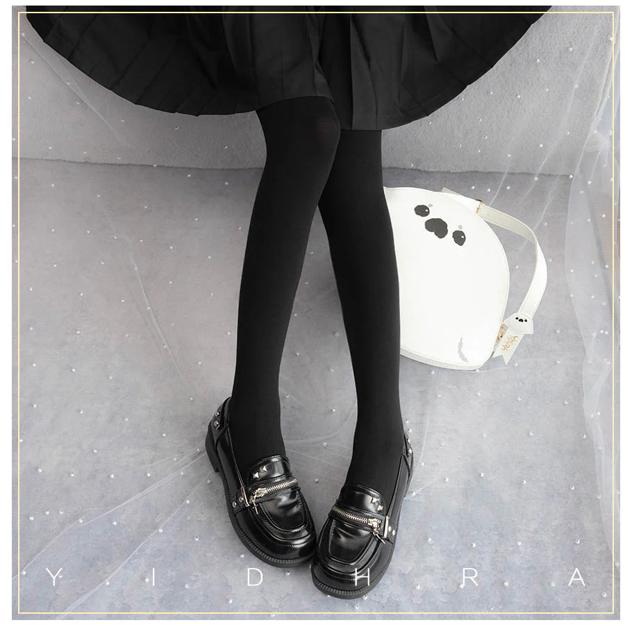 120D Daily Lolita Velvet Spring Leggings, Solid Color - Image 8