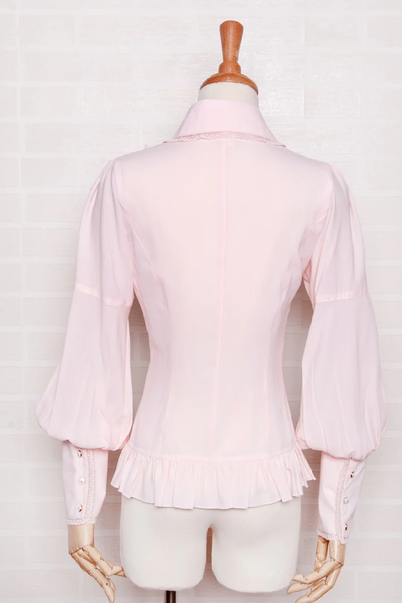 Elegant Lamb Sleeve Chiffon Lolita Blouse - Image 4