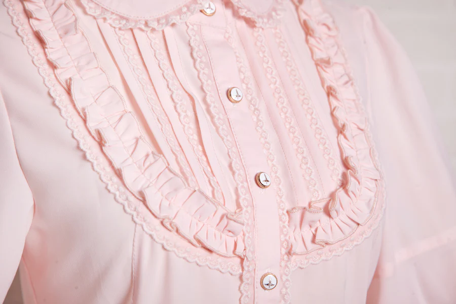 Elegant Lamb Sleeve Chiffon Lolita Blouse - Image 8