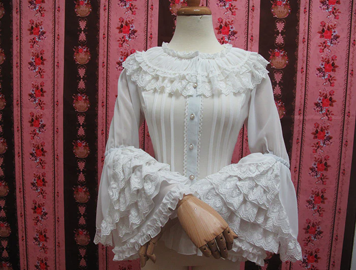 Retro Princess Long Sleeve Lolita Blouse - Image 3