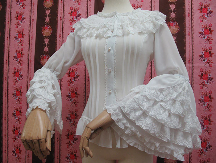 Retro Princess Long Sleeve Lolita Blouse - Image 4
