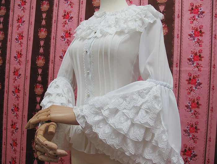 Retro Princess Long Sleeve Lolita Blouse - Image 5