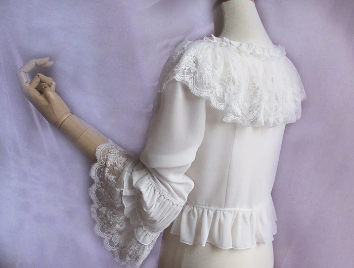 Sweet Shell Lolita Chiffon Blouse - Image 5