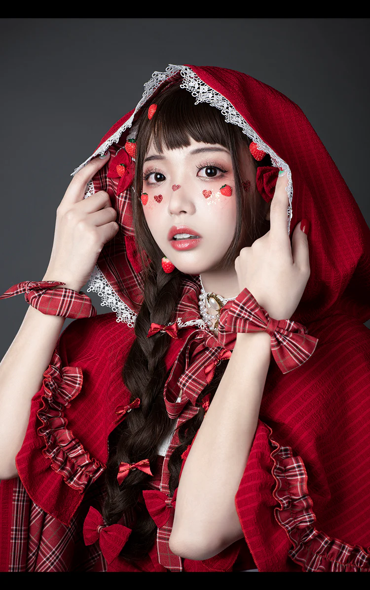 Youpairui - Little Red Riding Hood - Length Two-wear Hooded Lolita Cape - Image 10