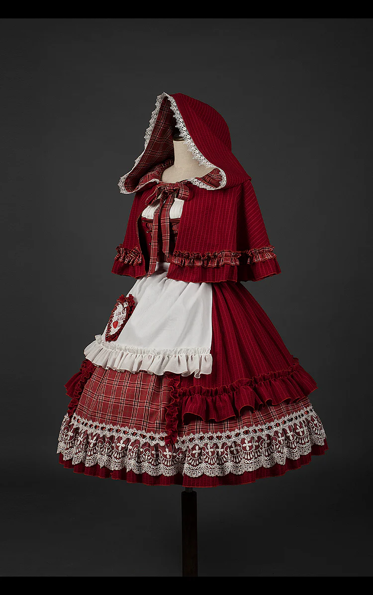 Youpairui - Little Red Riding Hood - Length Two-wear Hooded Lolita Cape - Image 3
