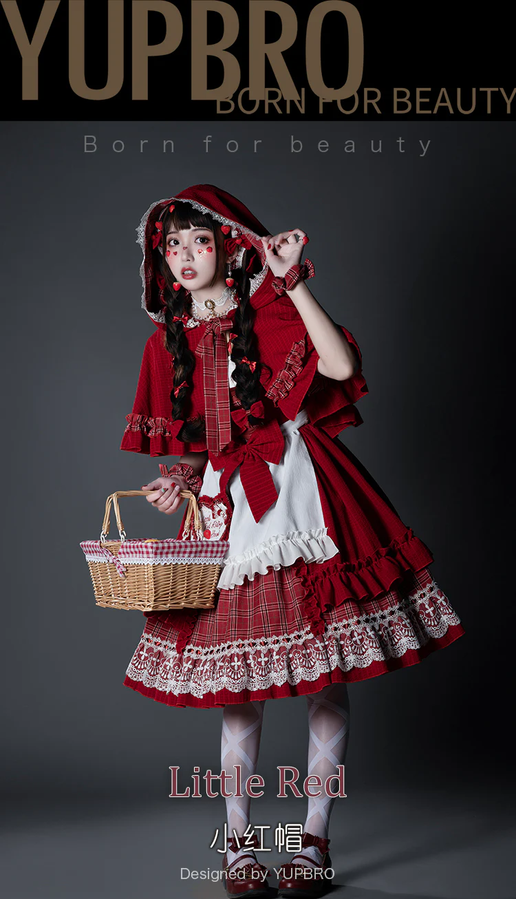 Youpairui - Little Red Riding Hood - Length Two-wear Hooded Lolita Cape - Image 6