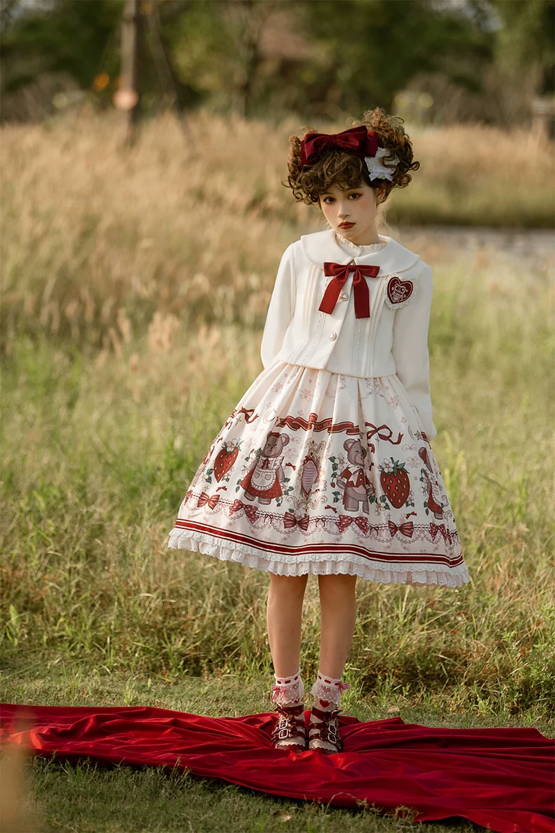Winter Gift - Kawaii Lolita JSK and Coat Set - Image 16