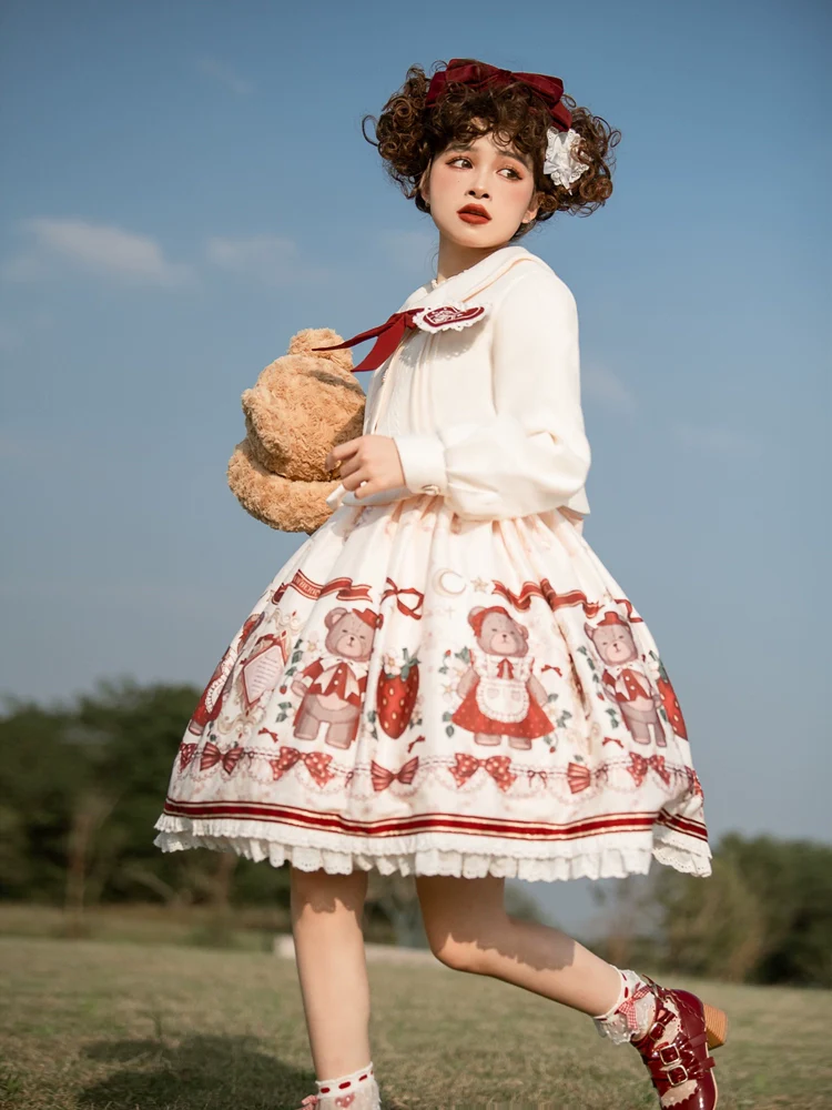 Winter Gift - Kawaii Lolita JSK and Coat Set - Image 3