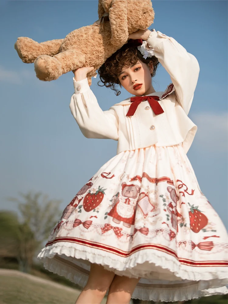 Winter Gift - Kawaii Lolita JSK and Coat Set - Image 4